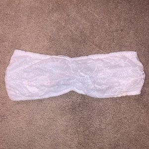 Calvin Klein White Lace Bandeau Bra Size Large